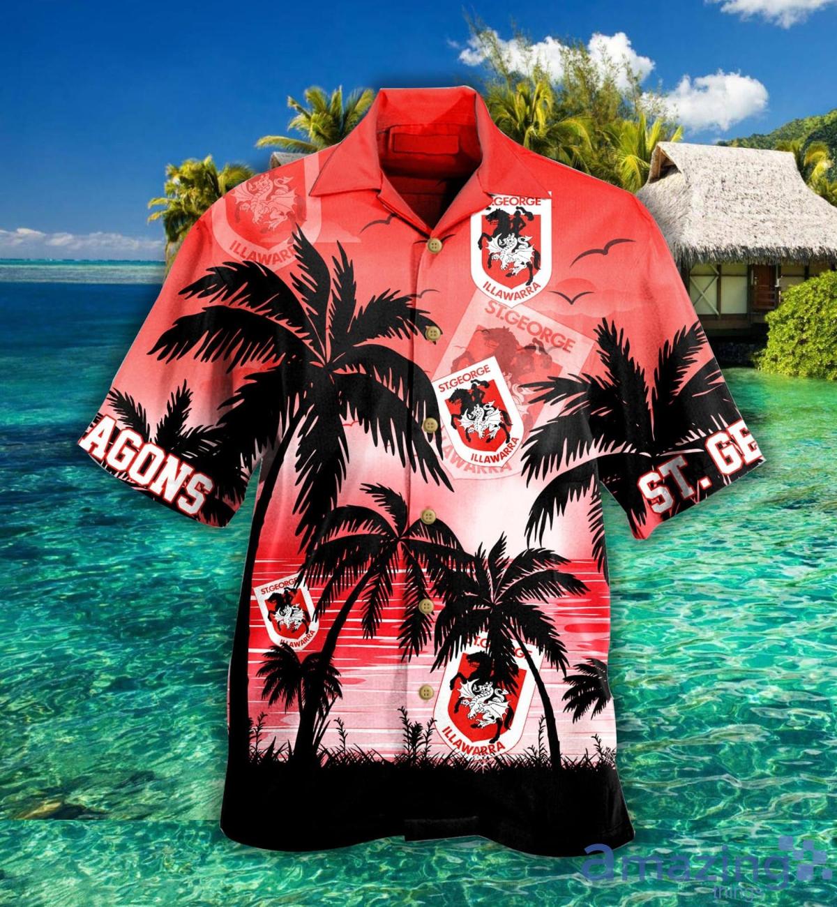 Nrl St. George Illawarra Dragons Summer Patterns Hawaiian Shirt Size From S To 5xl