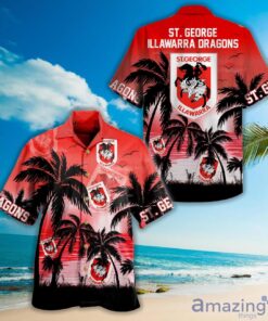 Nrl St George Illawarra Dragons Summer Palm Trees Vintage Aloha Shirt For Men Women 3