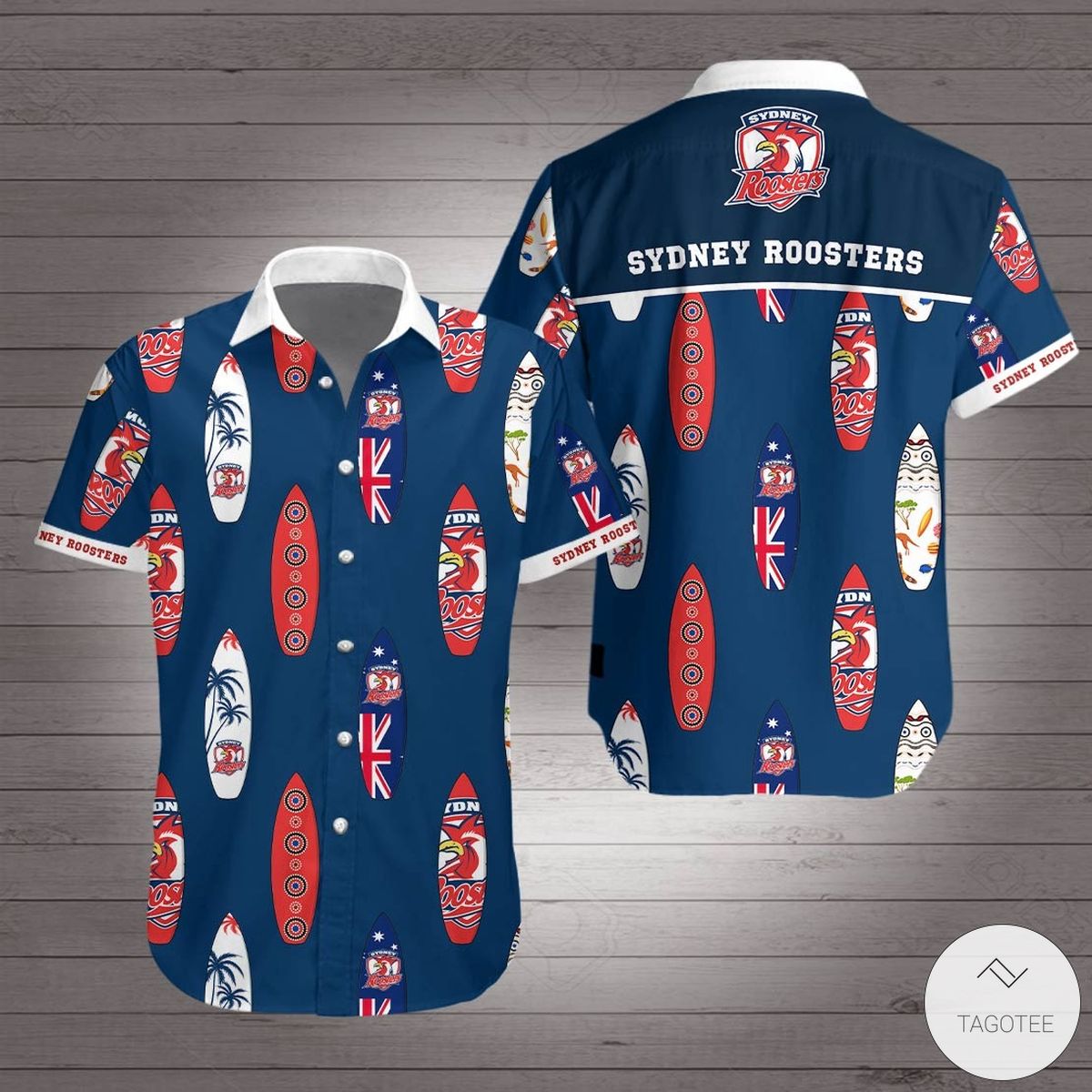 Sydney Roosters Mascot Anzac Style Tropical Aloha Shirt Gift For Nrl Fans