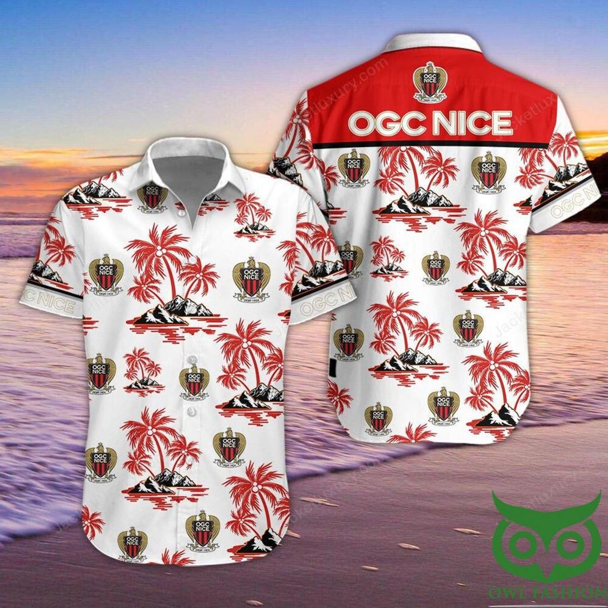 Ogc Nice Palm Tree Patterns Black Red Hawaiian Shirt Gift For Fans