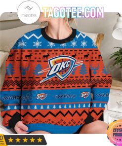 Oklahoma City Thunder Blue Orange Ugly Christmas Sweater Gift 2