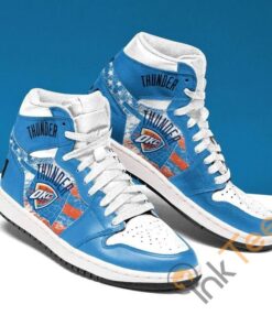 Oklahoma City Thunder Blue White Air Jordan 1 High Sneakers