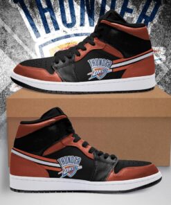 Oklahoma City Thunder Orange Black Air Jordan 1 High Tops 1