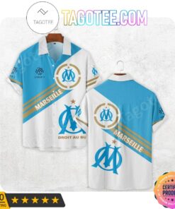 Olympique De Marseille White Blue Vintage Hawaiian Shirt Size From S To 5xl 1