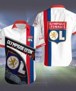 Olympique Lyon 3d Logo Special Design Hawaiian Shirt Best Gift For Fans