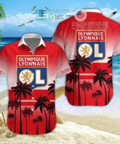 Olympique Lyon 3d Logo Special Design Hawaiian Shirt Best Gift For Fans