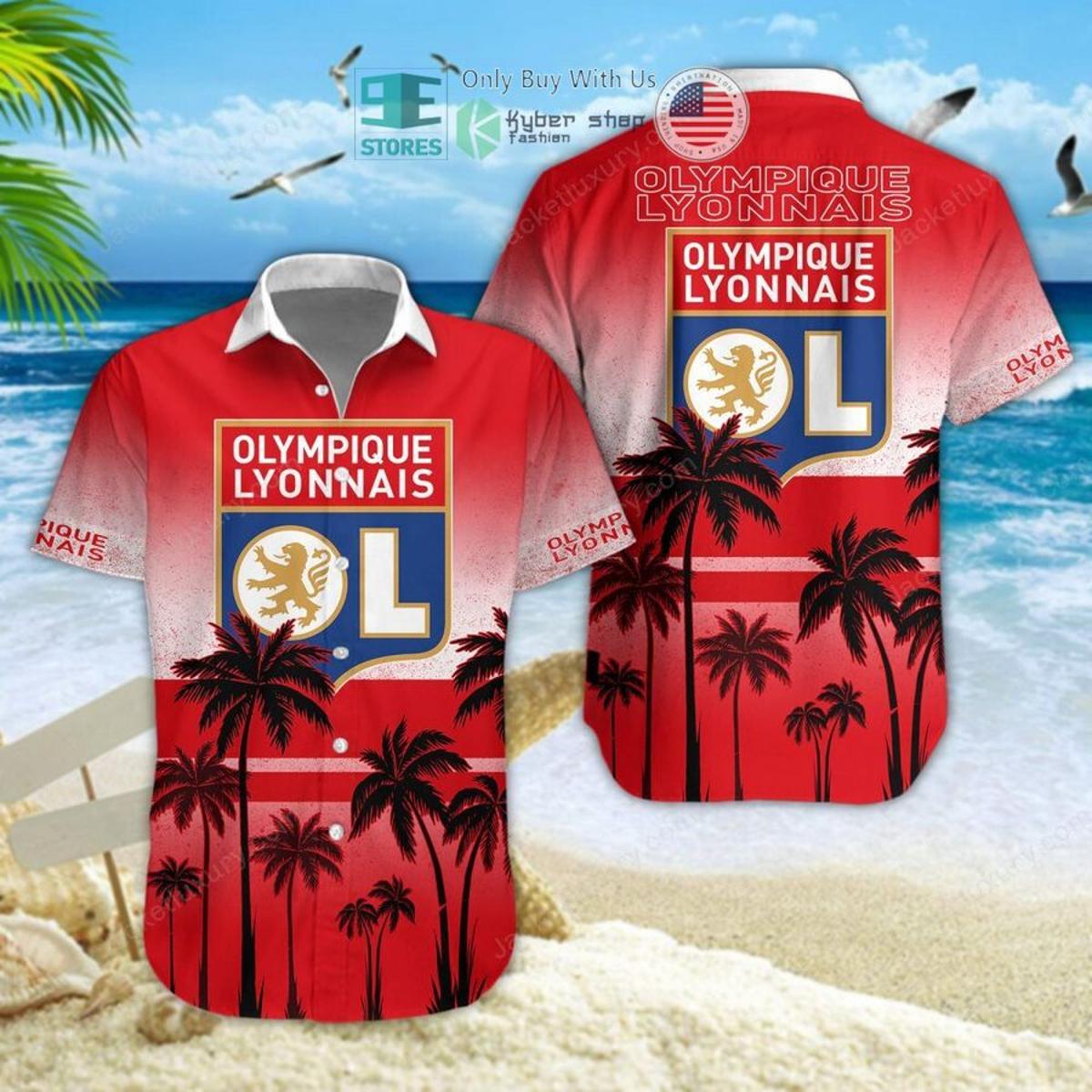 Stade Rennais Fc Summer Tree Patterns White Red Aloha Shirt For Men Women Fans