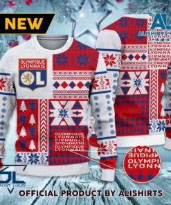 Olympique Lyon White Red Ugly Christmas Sweater Gift For Fans