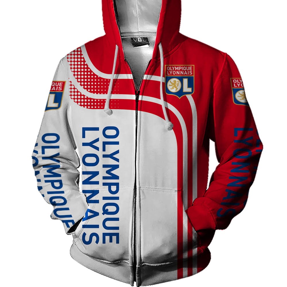 Losc Lille White Red Zip Hoodie Gifts For Lovers