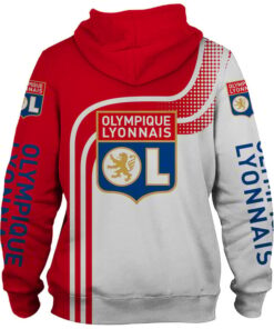 Olympique Lyon White Red Zip Up Hoodie Best Gift For Fans 2