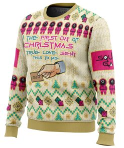 On The First Day Of Christmas Squid Game Funny Christmas Sweater Gift For Tv Series Fans 2