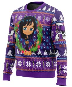 One Piece Character Nico Robin Ugly Christmas Sweater Xmas Outfit For Manga Anime Fans