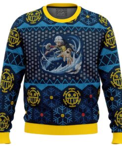 One Piece Character Trafalgar D Water Law Ugly Christmas Sweater Gift For Manga Anime Fans