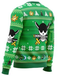 One Piece Character Zoro Christmas Style Ugly Xmas Sweater For Manga Anime Fans 3