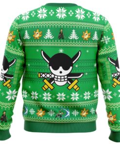 One Piece Character Zoro Christmas Style Ugly Xmas Sweater For Manga Anime Fans 4