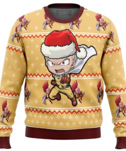 One Punch Chibi Saitama Christmas Sweater