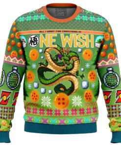 One Wish Shenron Dragon Ball Z Ugly Christmas Sweater Best Gift For Fans