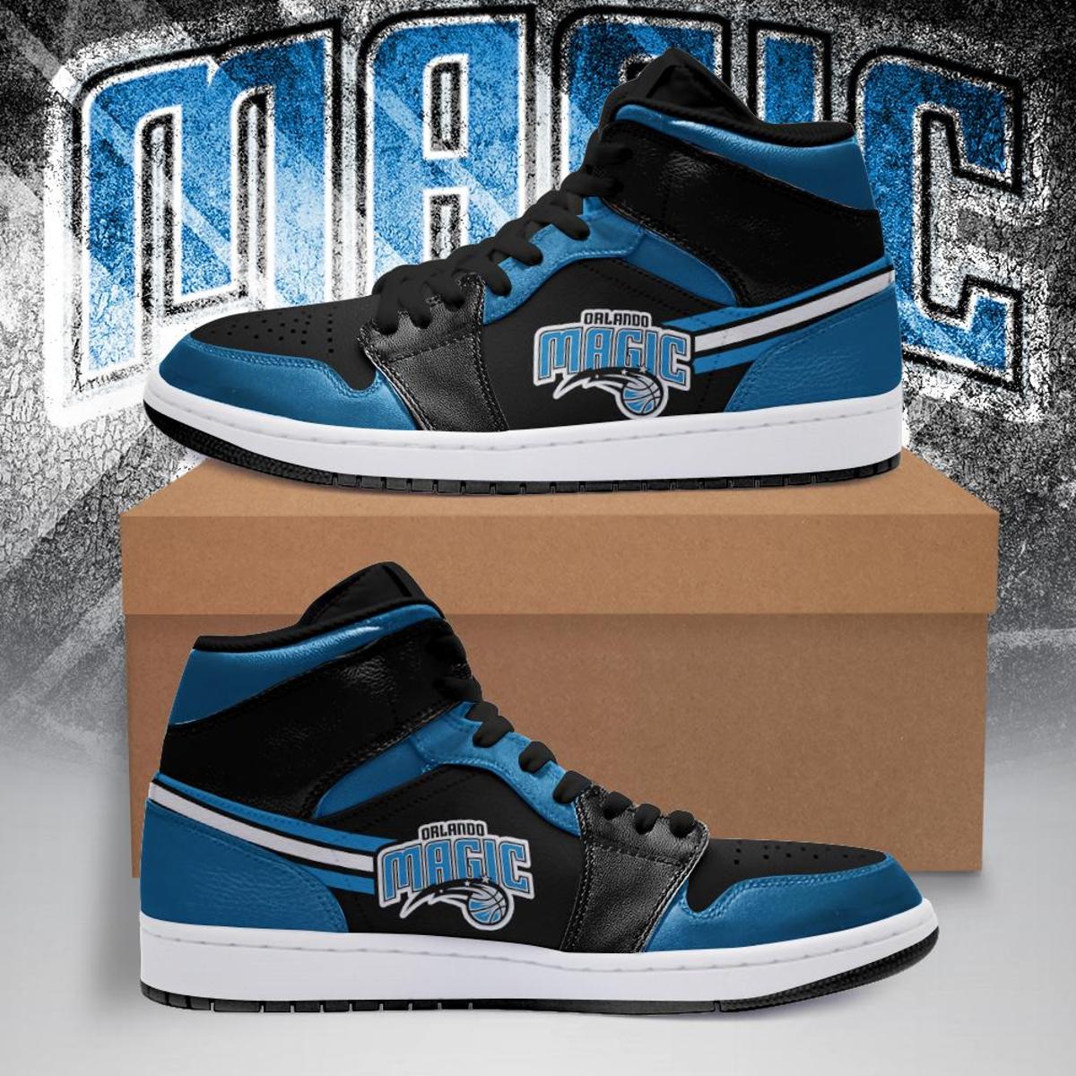 Orlando Magic Blue Black Air Jordan 1 High Sneakers Gift