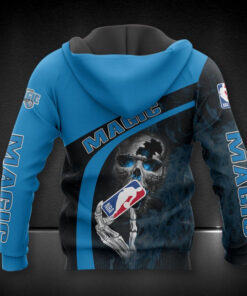 Orlando Magic Blue Black Skull Zip Up Hoodie Best Gift For Fans 2