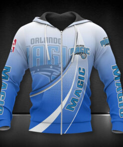 Orlando Magic Blue Gradient Curves Zip Hoodie For Fans