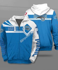 Orlando Magic Blue White Zip Hoodie For Fans