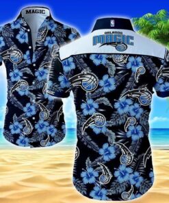 Orlando Magic Dark Blue Tropical Floral Aloha Shirt Best Hawaiian Outfit For Nba Fans