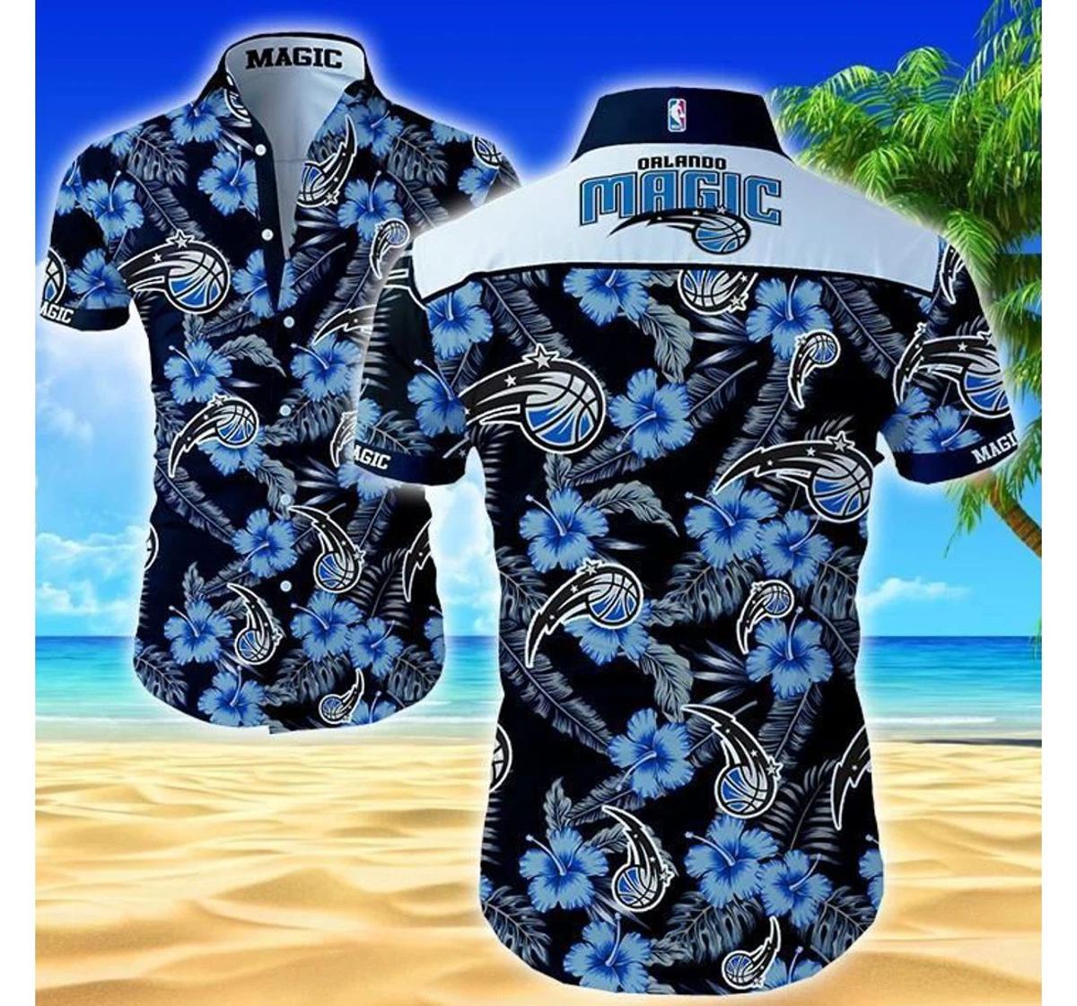 Nba Orlando Magic Blue Flowers Hawaiian Shirt Size From S To 5xl