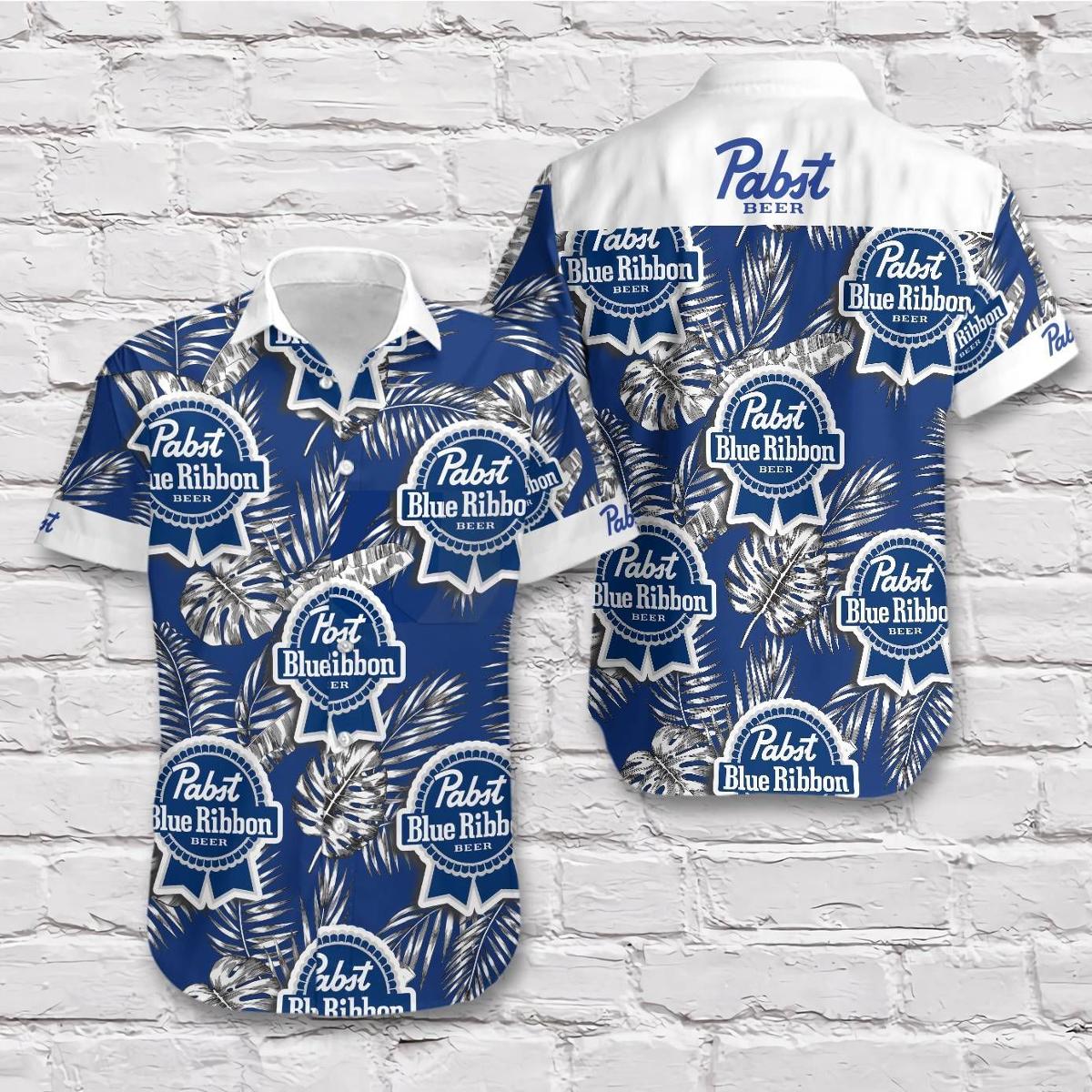 Pabst Blue Ribbon Tropical Aloha Shirt Best Hawaiian Shirt For Women Men