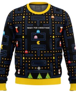 Pac Man Ready For Christmas Funny Ugly Christmas Sweater Best Gift For Game Lovers