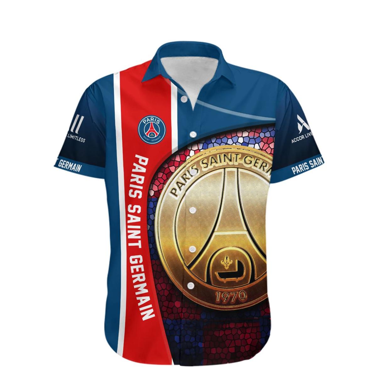 Paris Saint-germain Fc Special Simple Style Dark Blue Hawaiian Shirt Best Gift For Fans