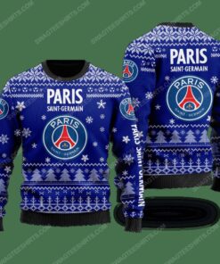 Paris Saint-germain Fc Blue Ugly Christmas Sweater For Men And Women