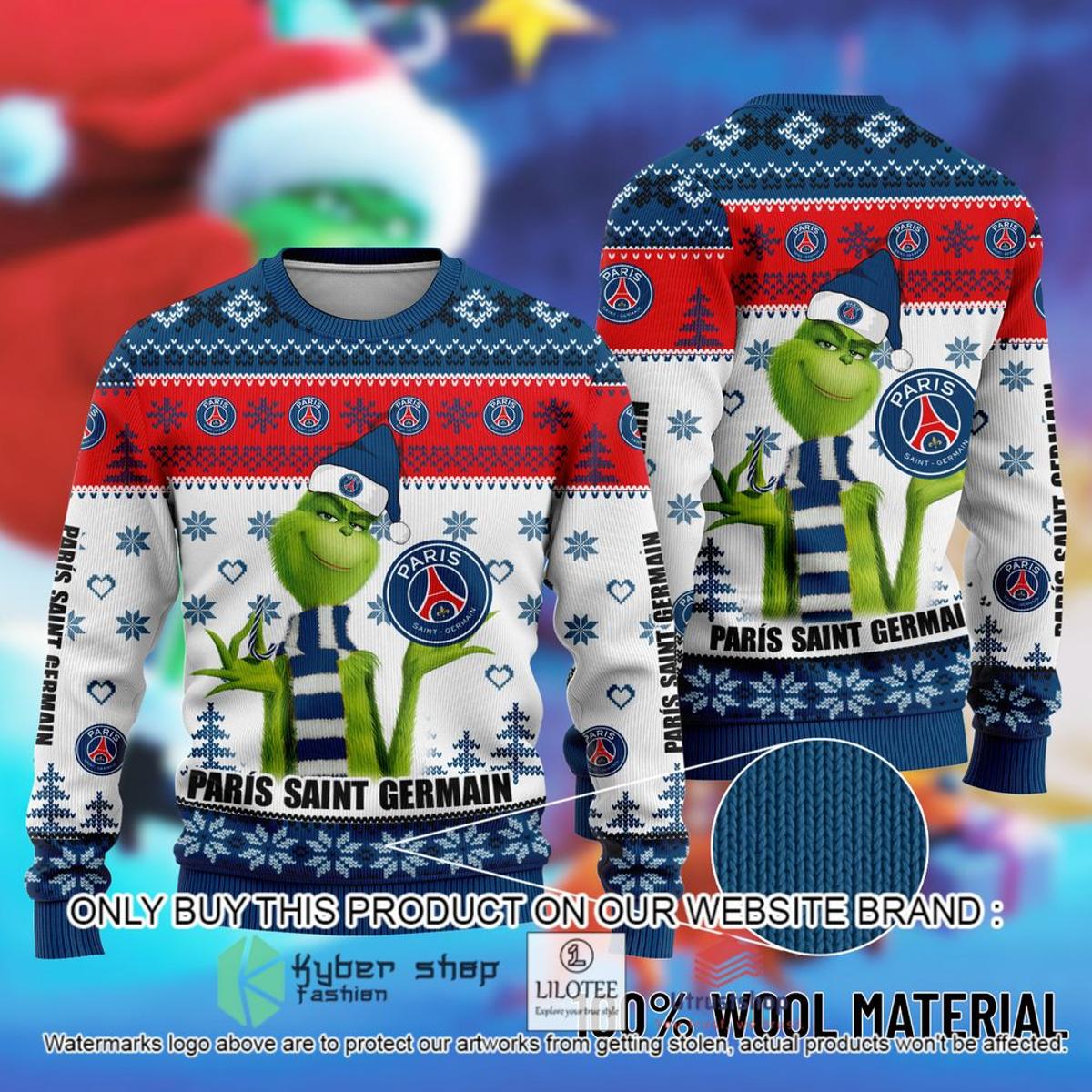 Paris Saint-germain Fc The Grinch Ugly Christmas Sweater Gift