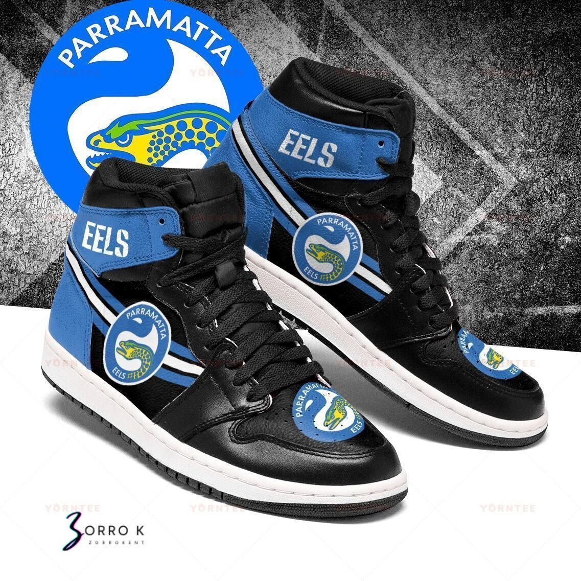 North Queensland Cowboys Blue Black Air Jordan 1 High Sneakers