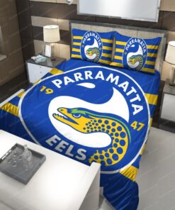 Parramatta Eels Blue Gold Stripes Doona Cover