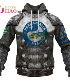 Parramatta Eels Custom Name Number Armor Zip Hoodie Gift For Fans