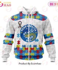 Parramatta Eels Custom Name Number Autism Awareness Zip Hoodie Funny Gift For Fans