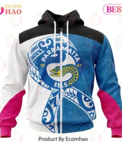 Parramatta Eels Custom Name Number Fight Cancer Zip Hoodie Gift For Fans