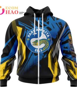 Parramatta Eels Custom Name Number Motocross Zip Hoodie Best Gift For Fans