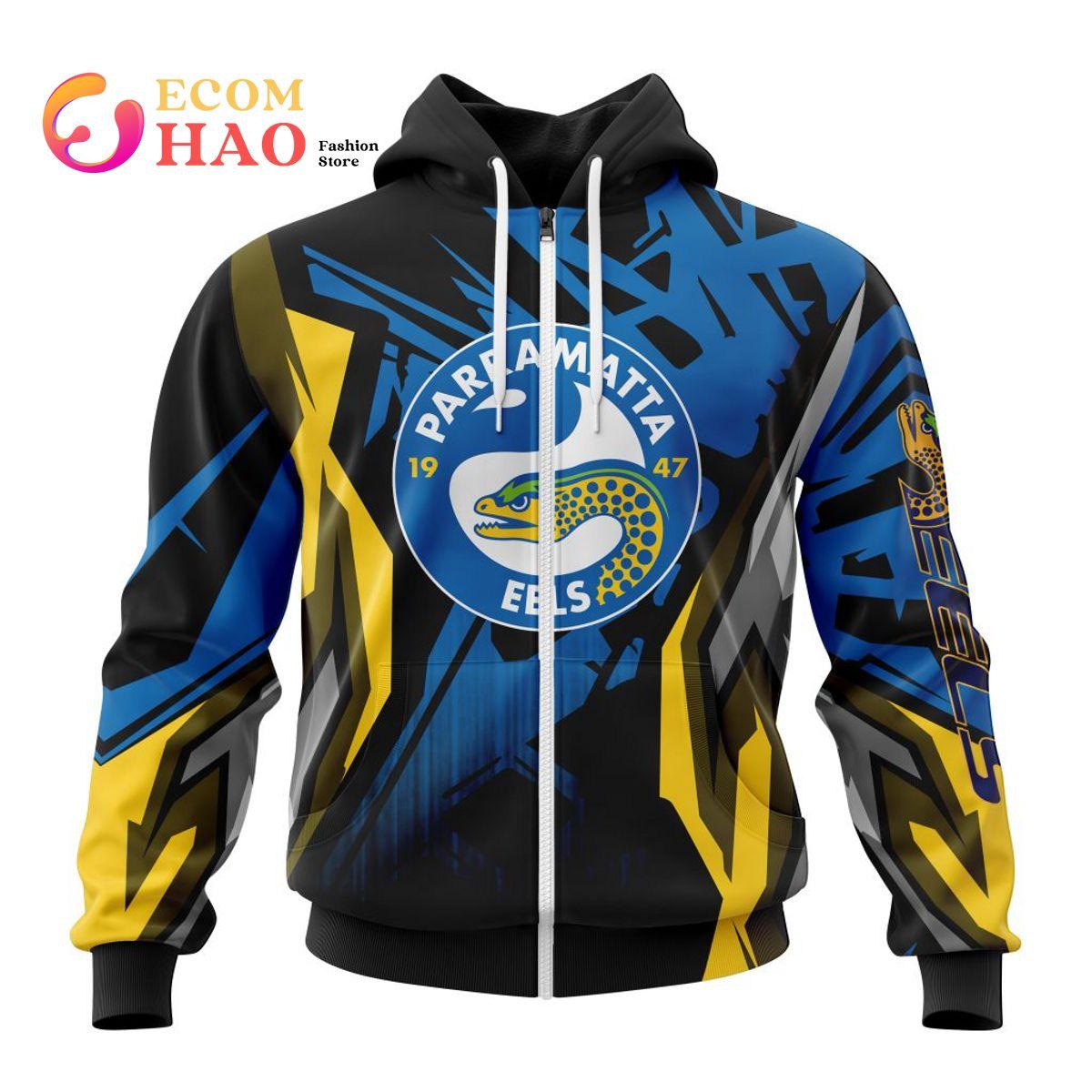 Parramatta Eels Custom Name Indigenous Zip Hoodie Gifts For Lovers