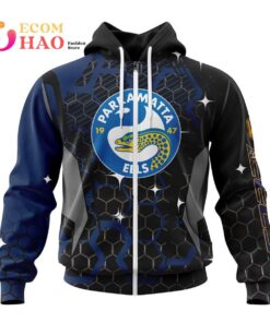 Parramatta Eels Custom Name Number Motocross Zip Hoodie Gifts For Lovers