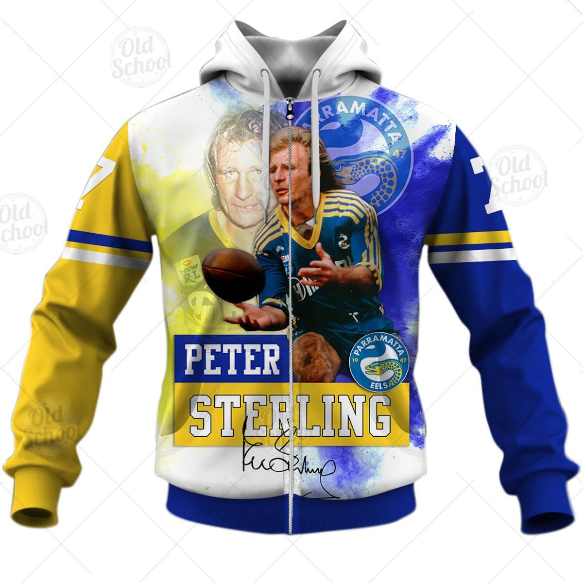 Parramatta Eels Legend Peter Sterling Zip Hoodie For Fans