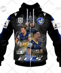 Parramatta Eels Memorable  Moments Zip Hoodie Gift For Fans