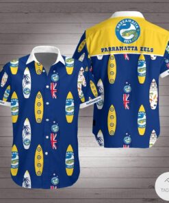 Parramatta Eels Summer Surfboard Tropical Aloha Shirt Best Outfit For Nrl Fans