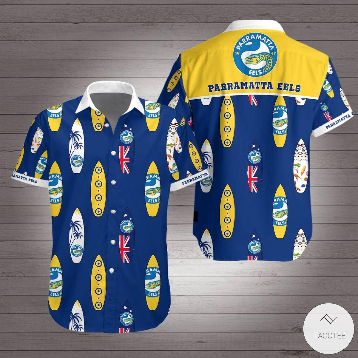 Nrl North Queensland Cowboys Summer Leaves Patterns Hawaiian Shirt Size From S To 5xl