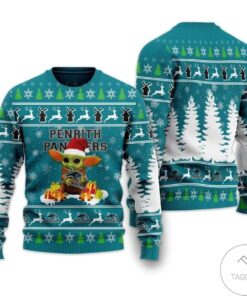 Penrith Panthers Baby Yoda Best Ugly Christmas Sweater
