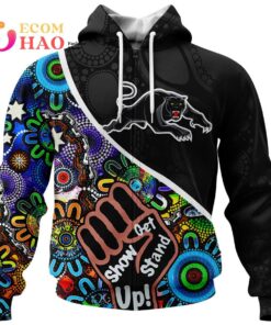 Penrith Panthers Custom Name Number Naidoc Indigenous Zip Hoodie Funny Gift For Fans