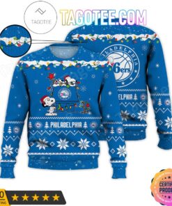Philadelphia 76ers Blue Snoopy Best Ugly Christmas Sweater