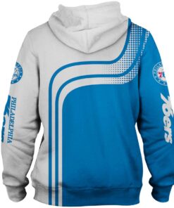 Philadelphia 76ers White Blue Curves Zip Hoodie Gifts For Lovers