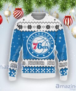 Philadelphia 76ers White Blue Ugly Christmas Sweater For Men And Women