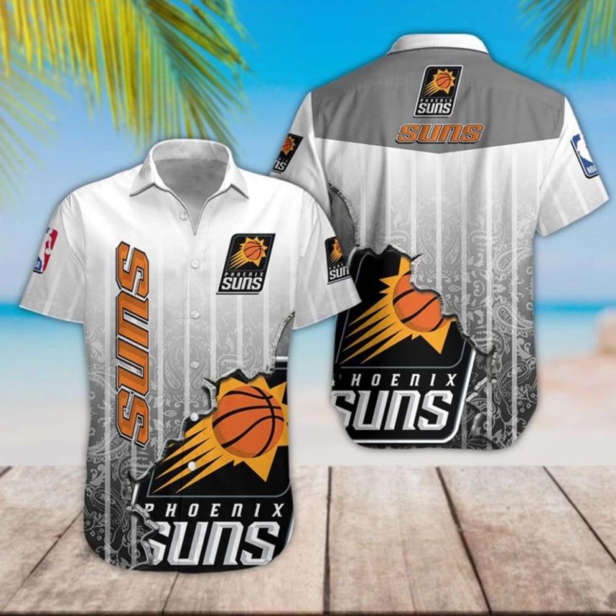 Nba Phoenix Suns Big Logo Vintage Hawaiian Shirt Best Gift For Fans